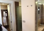 Spacious walk in wardrobe, with safe (free).